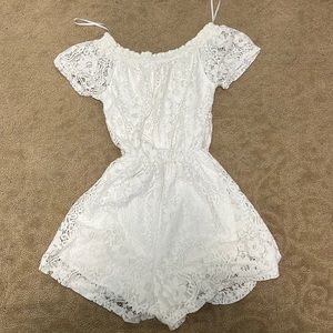 hollister white flower romper